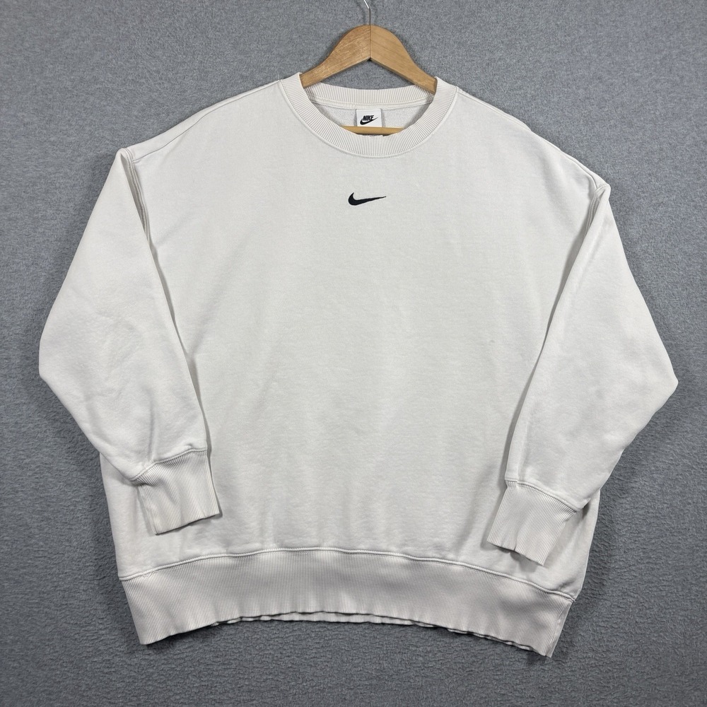 Nike Phoenix Fleece Over-Oversized Cropped Crewneck Sweatshirt White XL